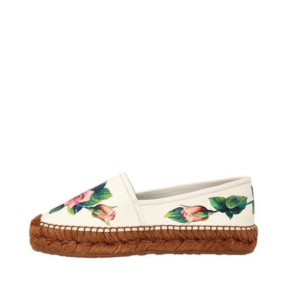 AUTH! NEW! Dolce & Gabbana Flat Rose Flower Printed Espadrilles Shoe 38 8 D&G - Picture 7 of 8